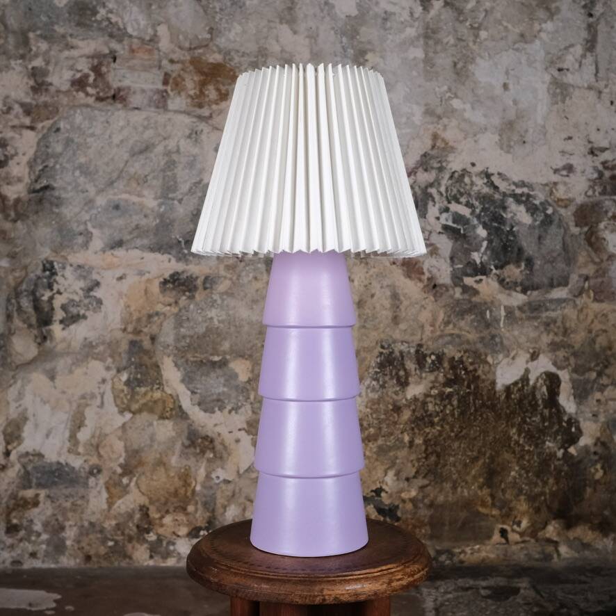 Large purple ceramic lamp by Roche Bobois, 1980s