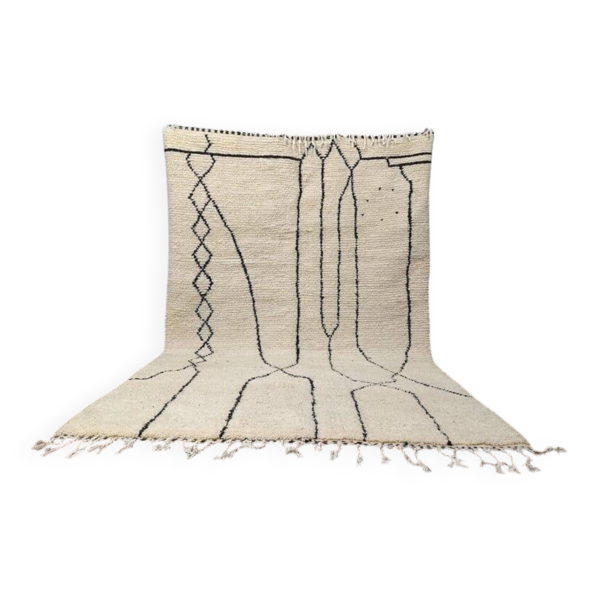 Handmade traditional Moroccan wool rug size 150 x 250 cm.