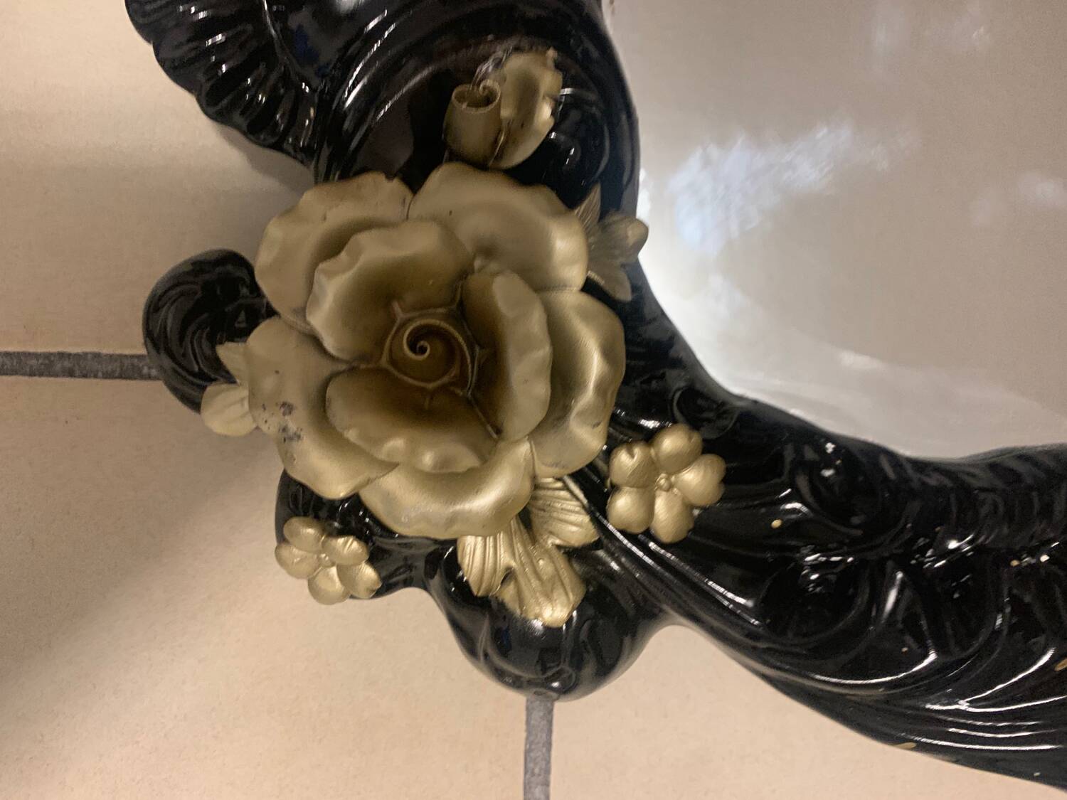 Renovated rococo style porcelain mirror