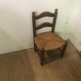 Mini wooden and straw chair