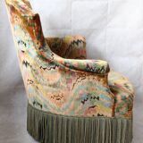 Multicolored velvet toad armchair