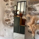 Antique large bevelled standing mirror