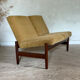 Banquette scandinave vintage velours jaune