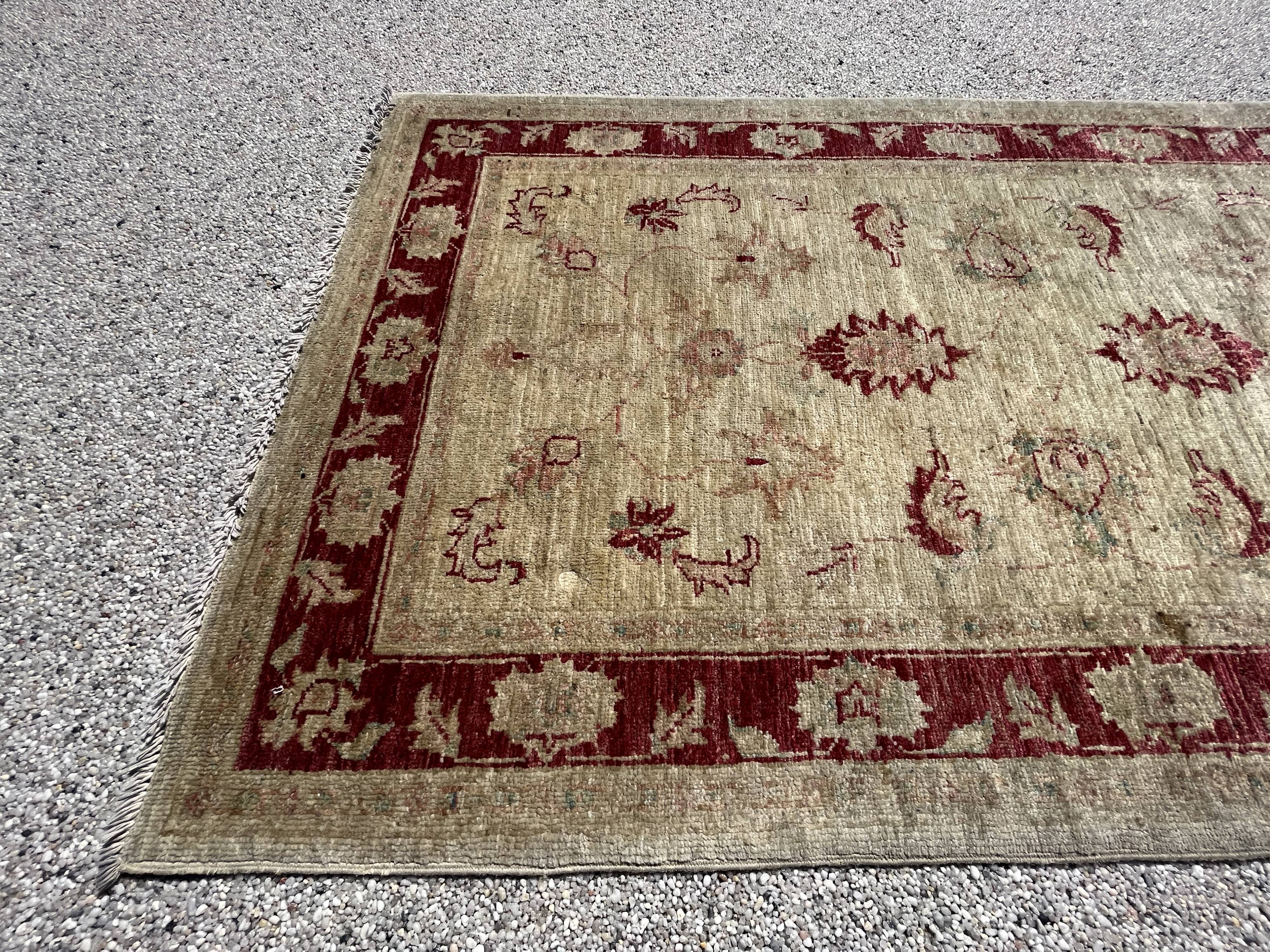 Handmade Afghan Chobi Ziegler Wool Rug 85x150cm