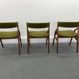 Scandinavian teak  chairs, set of 3, 1970 s