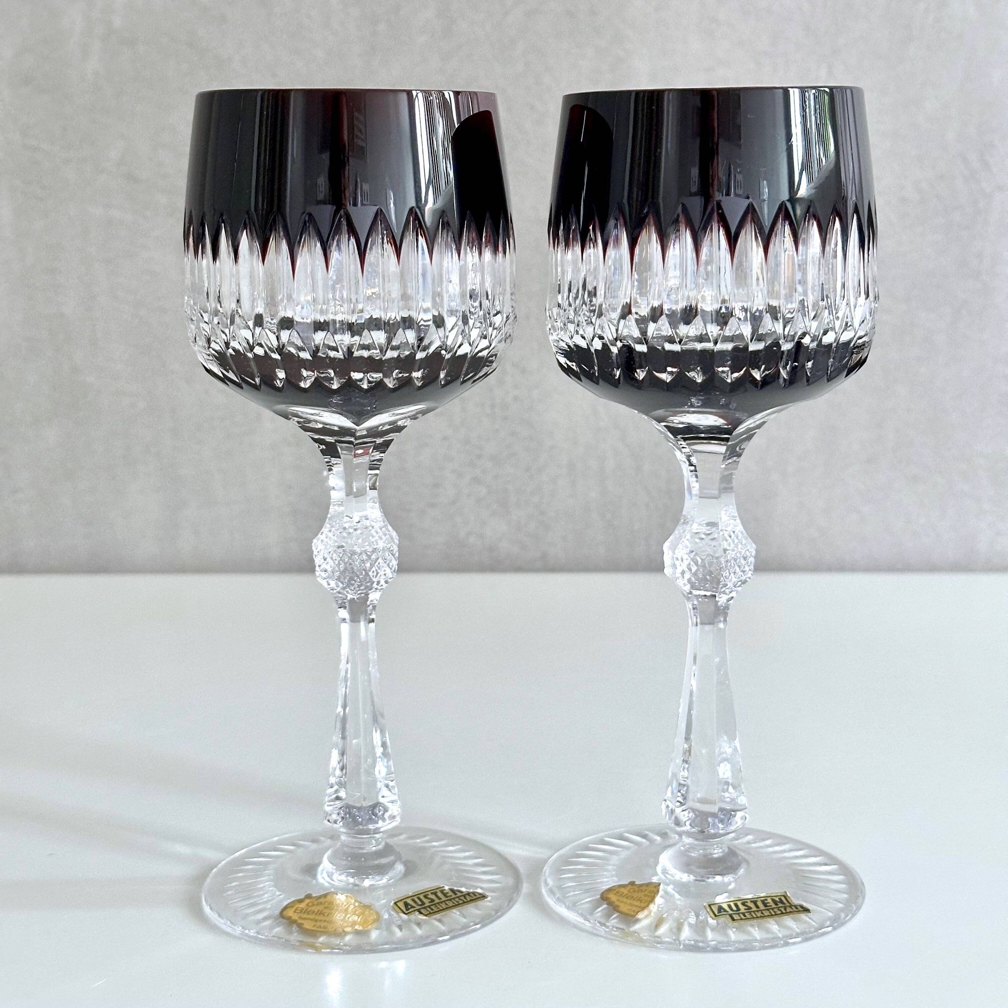 Collection of 5 lead crystal glasses "Austen Bodenmais", coloured glass