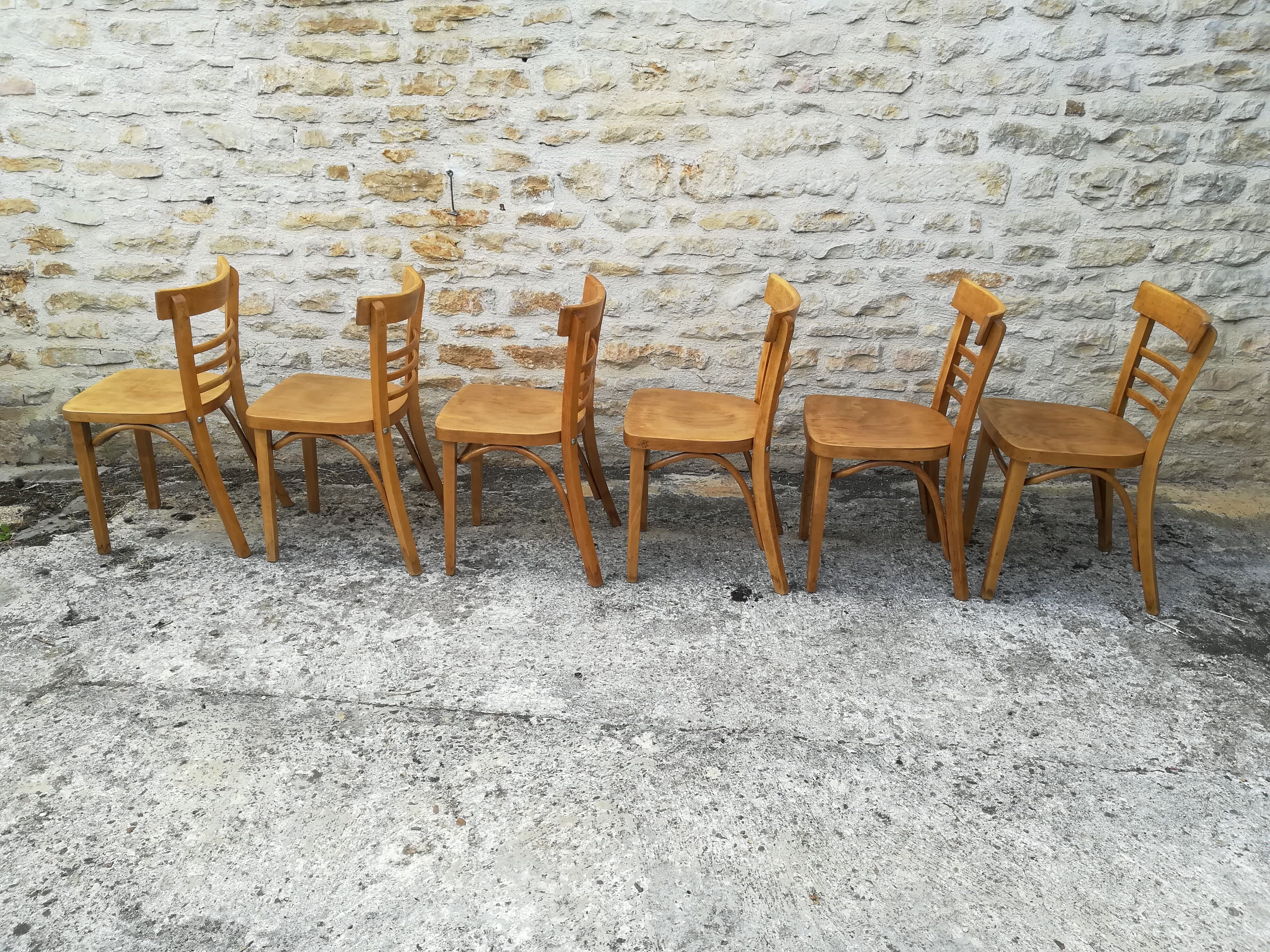 12 refinished bistro chairs
