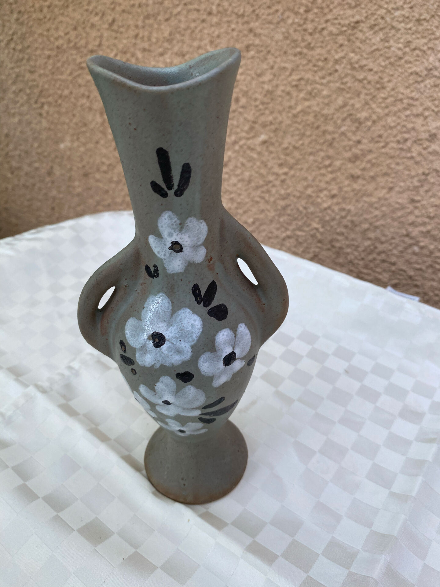 Vintage soliflore vase in Vallauris stoneware — 1960s/70s