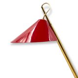 Mid-century red table lamp, Lumen Italy 1960s