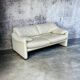 Maralunga White Leather Sofa By Vico Magistretti For Cassina, 1970s No. 2