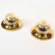 Pair of Amber glass and brass vintage wall lights, Germany 1970's