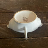 Double Sauce Boat Antique Gras & Maigre White Porcelain #D907