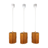 3 Scandinavian suspensions vintage pine 1960