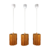 3 Scandinavian suspensions vintage pine 1960