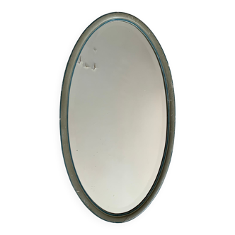 Miroir ovale biseauté ancien