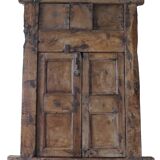 Antique carved wooden window and shutter from Rajasthan