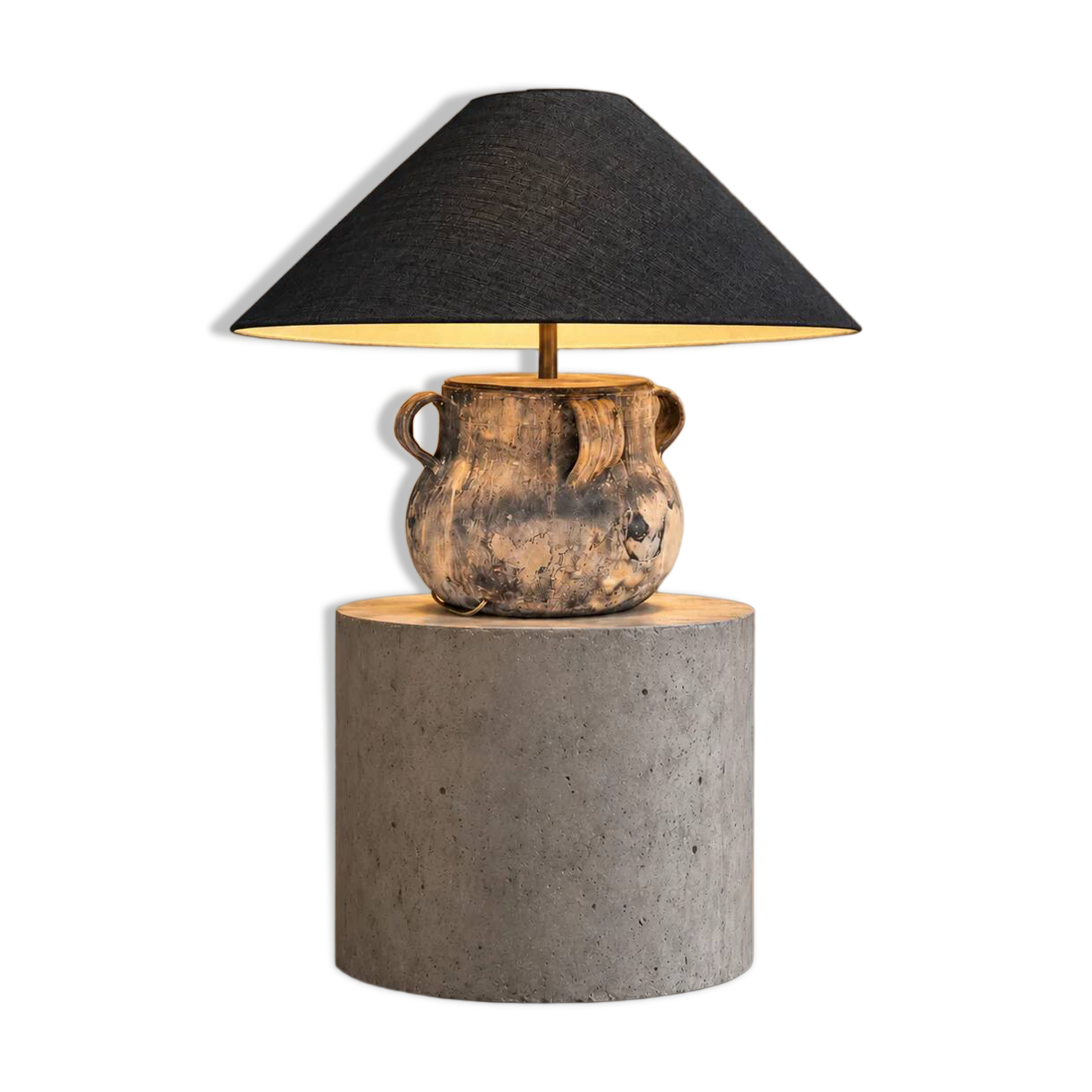 Grande lampe vase de Vallauris des années 1970 / marquée