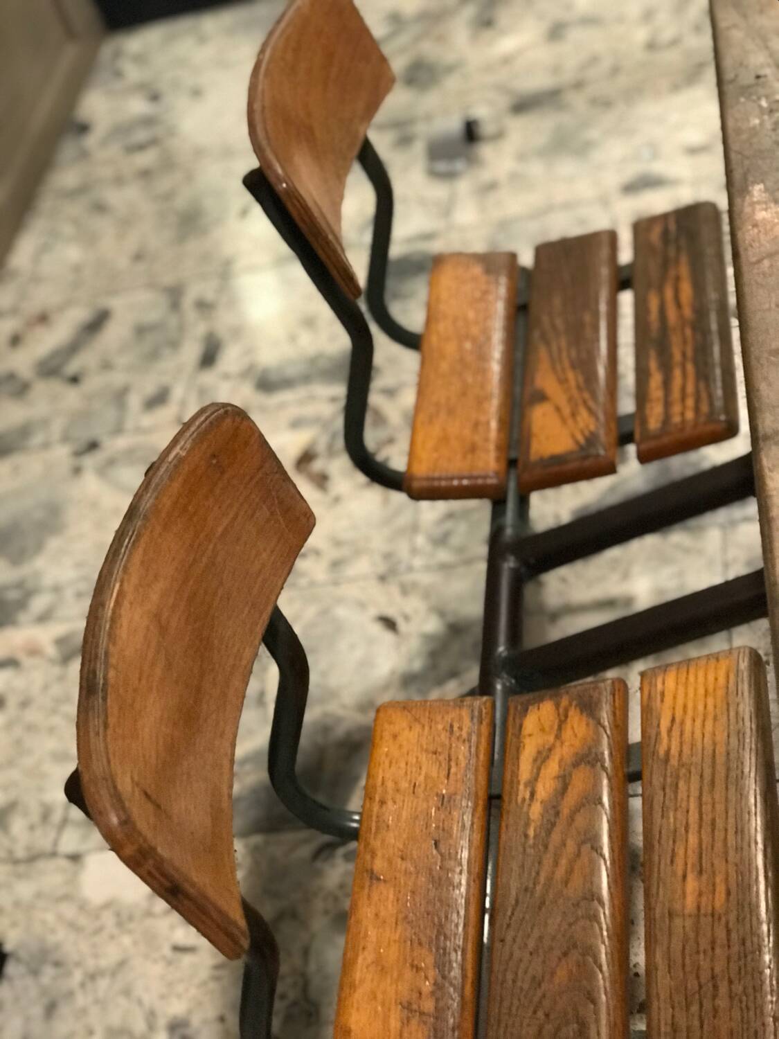 Vintage double school desk