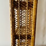 Vintage rattan and wicker shelf