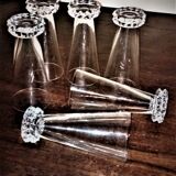 6 crystal champagne flutes from Saint Louis, DIAMANT, created by Joseph BLEICHNER