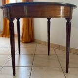 Table console demi lune en acajou