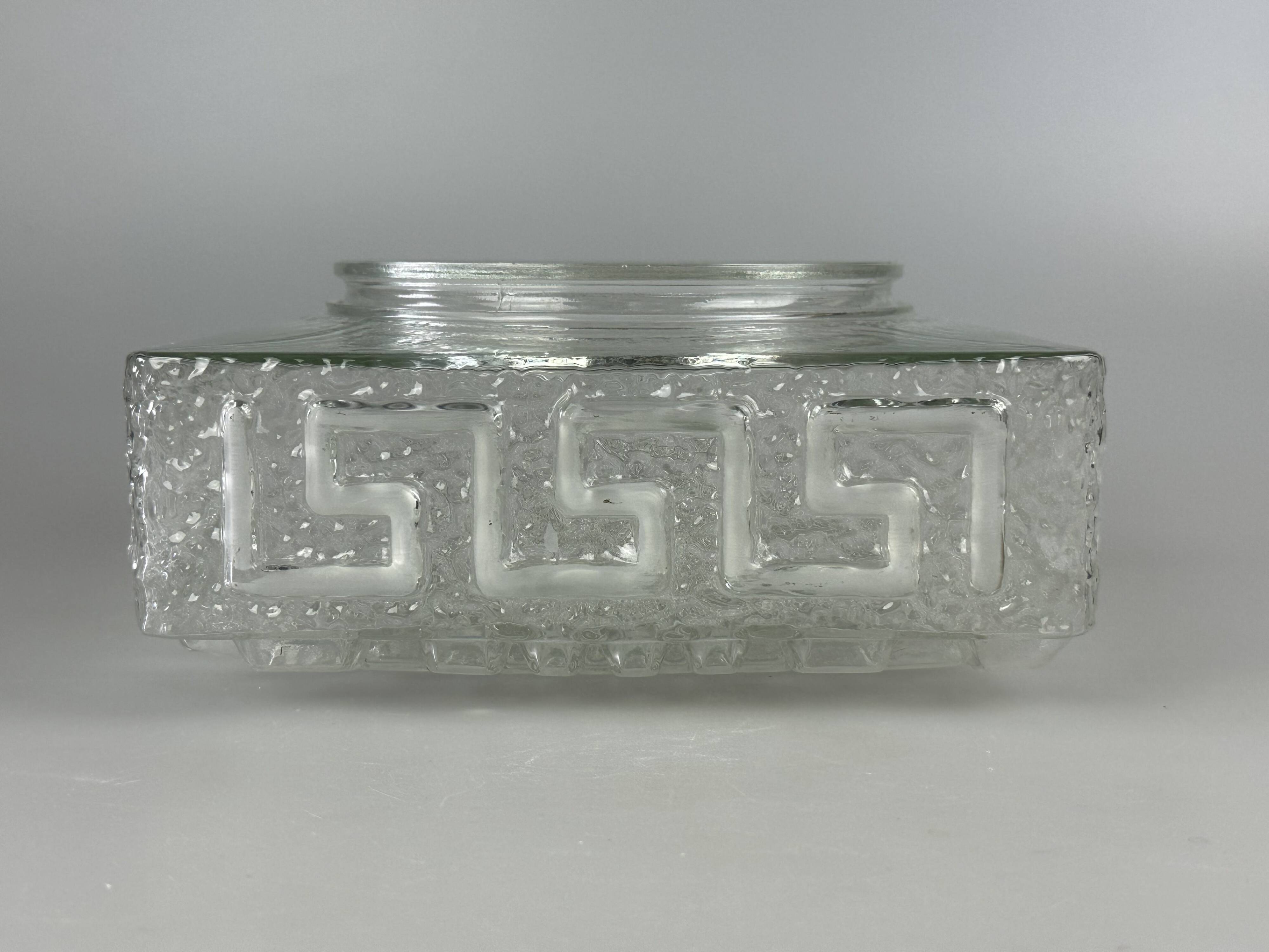 1960s 1970s Lamp Light Ceiling Flush Mount Glass German Design