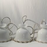 Trio of tulip suspensions in white opaline - electrified to nine