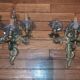 Pair of 3-light wall lamps