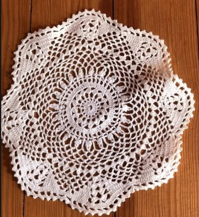 Hand-crocheted cotton placemat