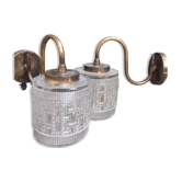 Paire d'appliques à tulipe cylindrique années 50