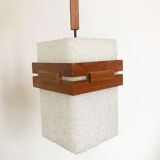 Suspension in perspex and teak