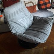 Vintage Swedish leather armchair signed Nelo
