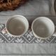 Pair of opaque porcelain brûlot cups from Sarreguemines (1857-1900)