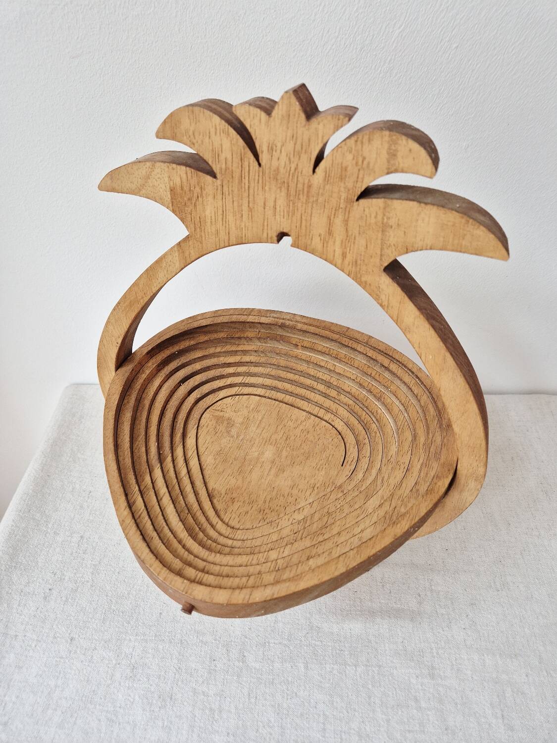 Wooden Fruit Basket "Pineapple" - Vintage