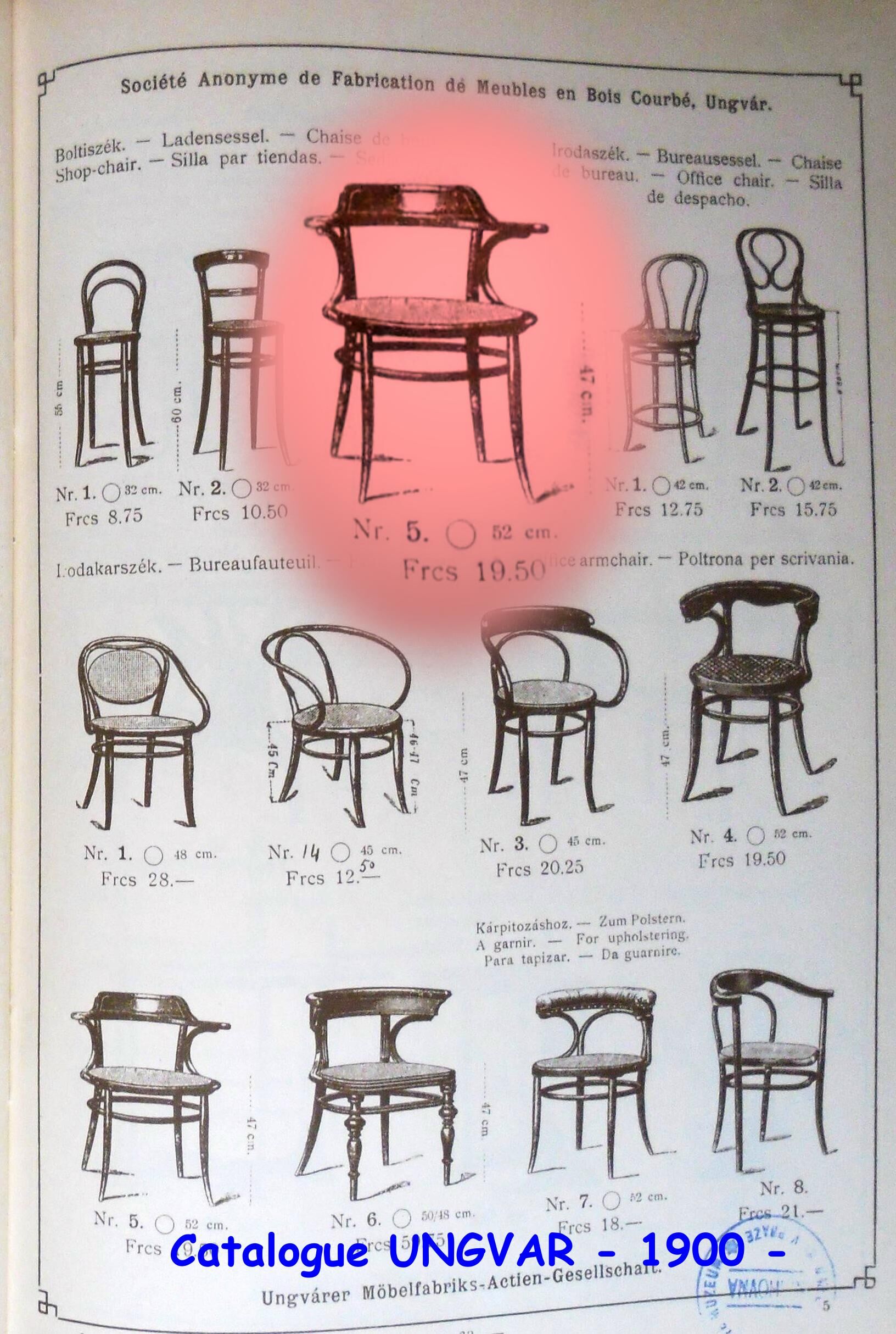 Office armchair bistrot bentwood , by Ungvar 1895