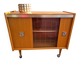Vintage 1960s bar cabinet, Scandinavian style, on wheels.