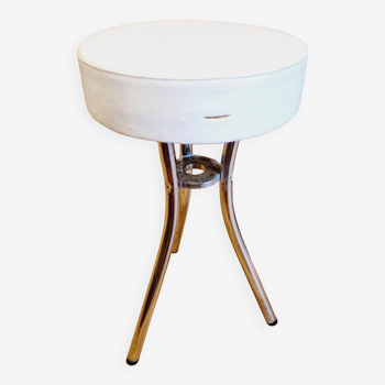 Tabouret tripode assise blanche