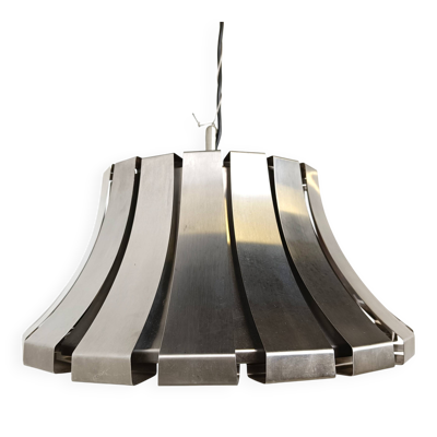 Lampe suspendue en acier du milieu du siècle par E. Martinelli pour Martinelli Luce