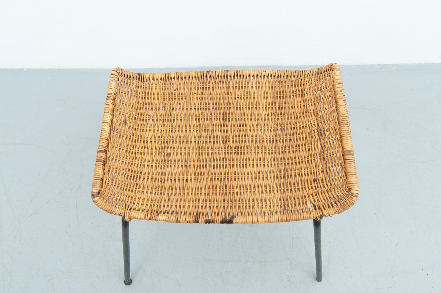 Gian Franco Legler attributed rattan stool, 1950s