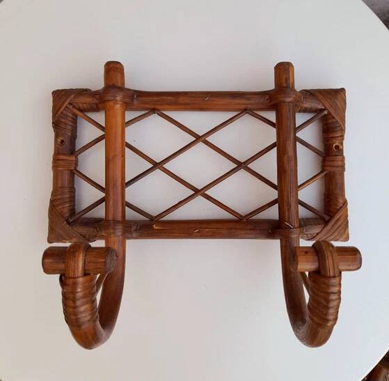1960s rattan coat rack
