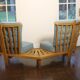 Fan bench by Guillerme and Chambron reupholstered