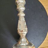 Eglomized mercurized glass candle holder