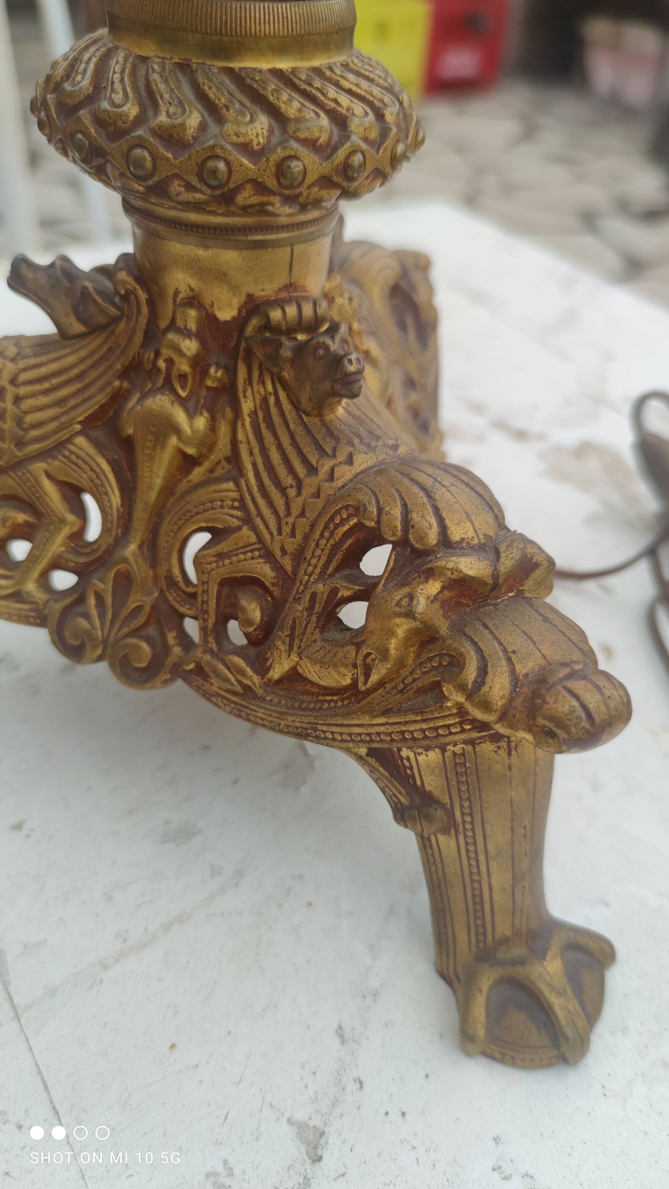 Antique bronze candle holder dating from the late 19th century