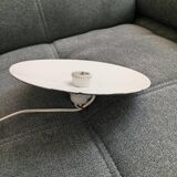 Vintage pendant light in enamelled metal and porcelain