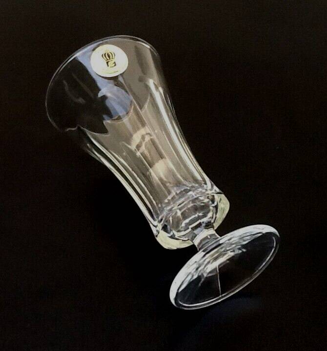 1970s 4 Champagne Flutes Clear Faceted Glass