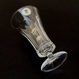 1970s 4 Champagne Flutes Clear Faceted Glass