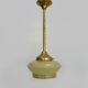 Suspension globe yellow granite, bordered gold lampshade old art deco. Year 50
