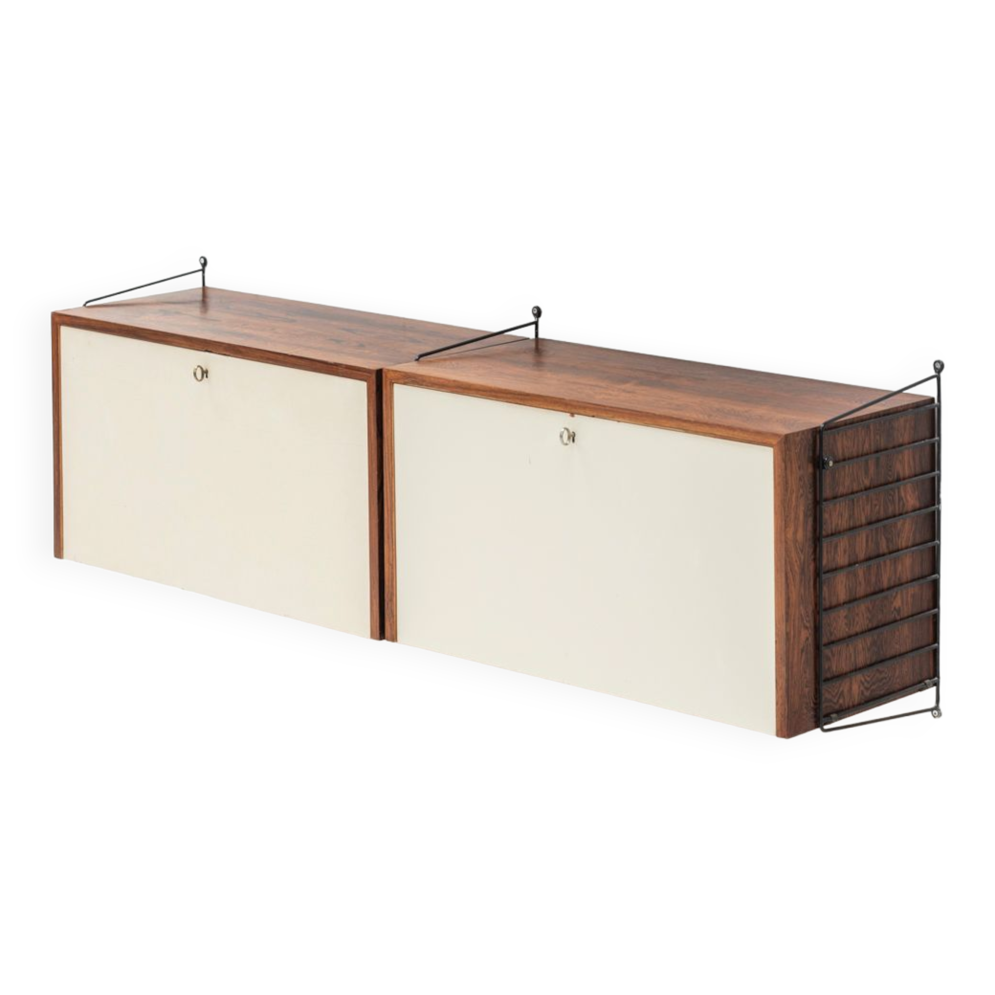 Floating 2-piece wall unit by Nisse Strinning for String, Sweden, 1950s