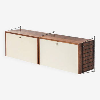 Floating 2-piece wall unit by Nisse Strinning for String, Sweden, 1950s