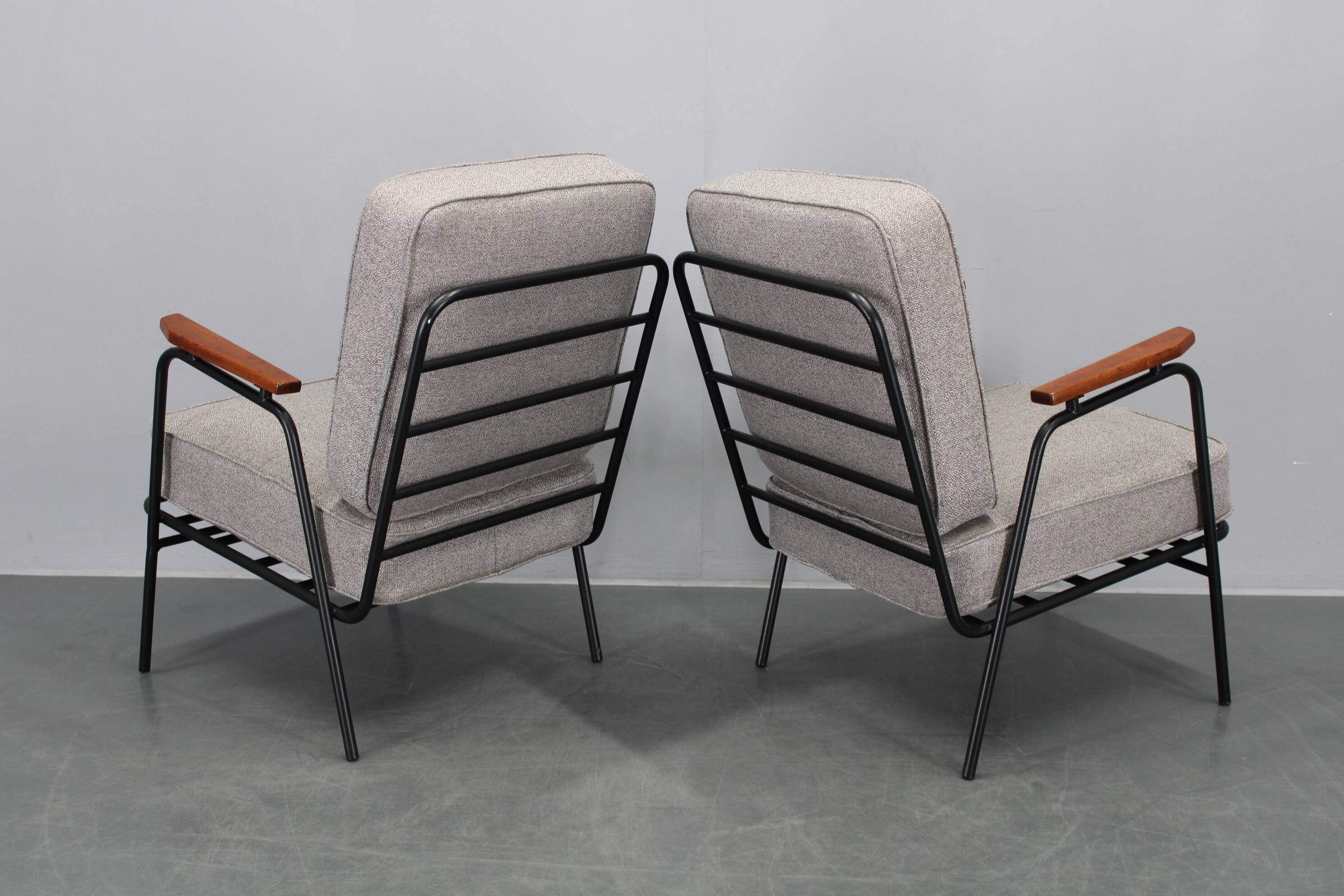 1950s pair of rare restored armchairs by RAWI, Netherlands